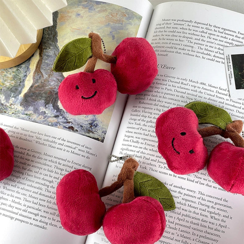 Fun And Cute Cherry Plush Keychain Couple Doll Backpack Pendant Mock Fruit Doll Decoration Gift 8cm